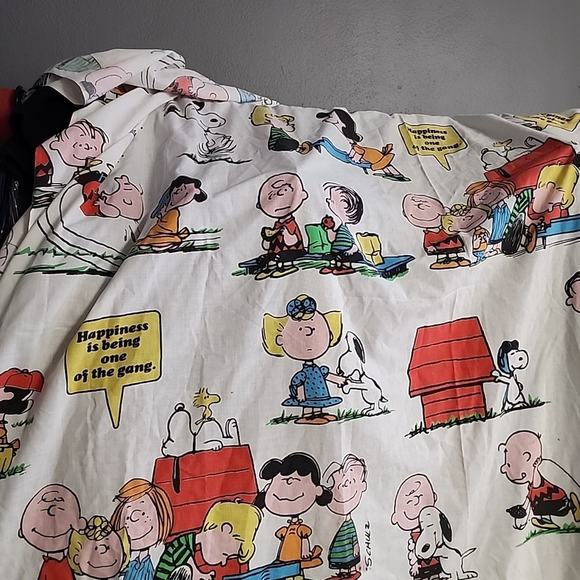Vtg 1971 Peanuts Snoopy Charlie Brown Sheet Set Sears Schulz Twin pillowcases - Picture 12 of 14